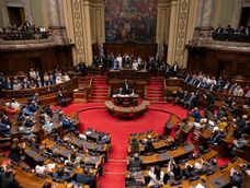Presidente Yamandú Orsi en su discurso ante el Parlamento. Presidente Yamandú Orsi en su discurso ante el Parlamento.