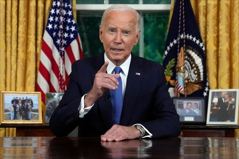 El presidente de Estados Unidos, Joe Biden, habla este jueves 24 de julio desde la Casa Blanca sobre su decisión de abandonar la carrera presidencial de 2024.