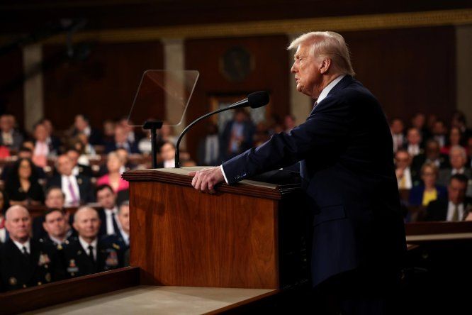 Donald Trump, durante su discurso en el Congreso.