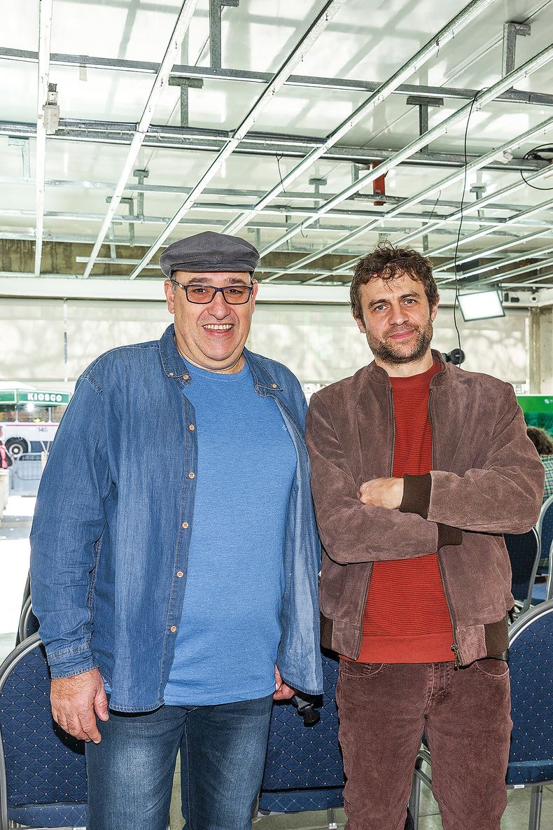 El sonidista Gustavo De León con Luciano Supervielle
