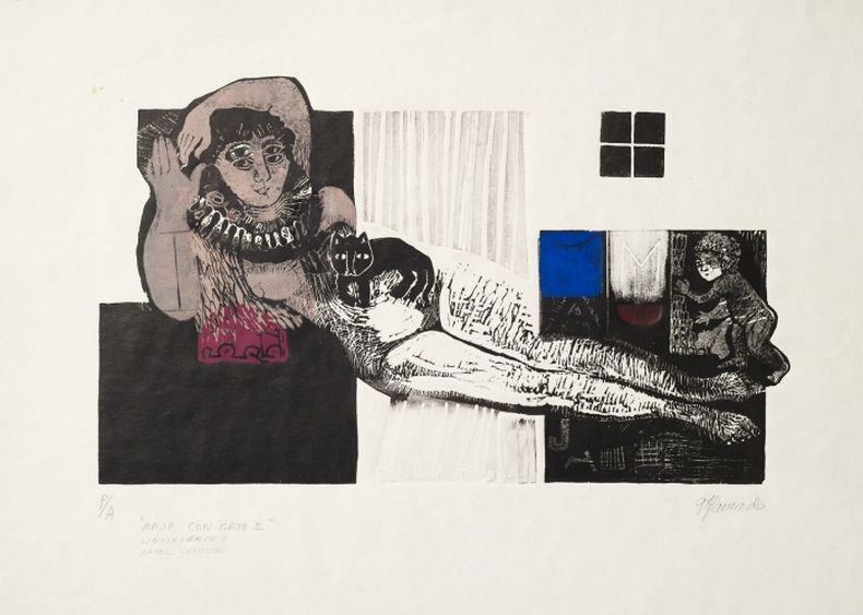 Maja con gato Maja con gato