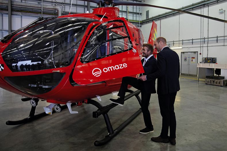 Antes de subir a los helicópteros, William le contó a Beckham algunos detalles sobre el manejo de la nave