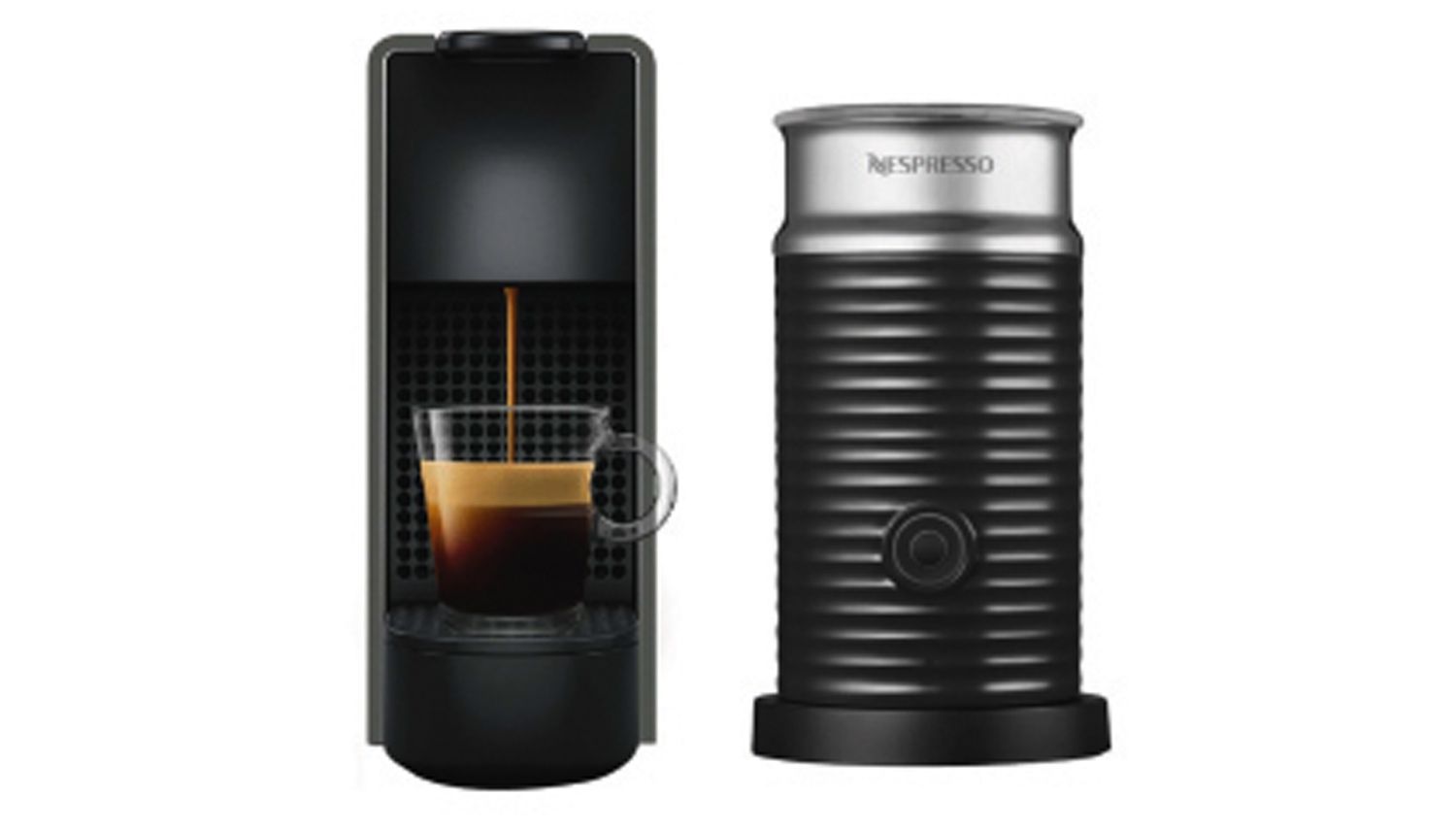 Cafetera Nespresso con Aeroccinoblack