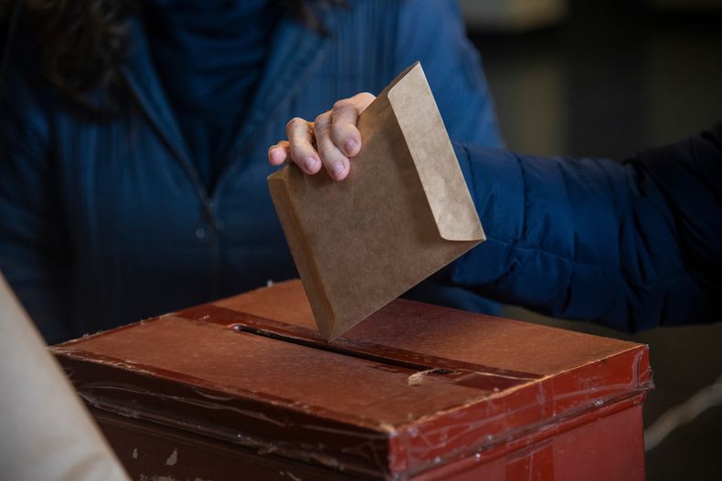 Durante la votación de las Elecciones Internas en circuito Nro 54 de la iglesia pentecostal de Montevideo.