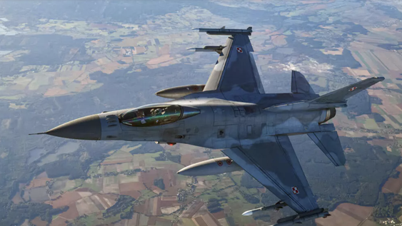 Un avión de combate F-16 participa en un ejercicio de blindaje aéreo de la OTAN cerca de la base aérea de Lask, en el centro de Polonia, en 2022. Un avión de combate F-16 participa en un ejercicio de blindaje aéreo de la OTAN cerca de la base aérea de Lask, en el centro de Polonia, en 2022.