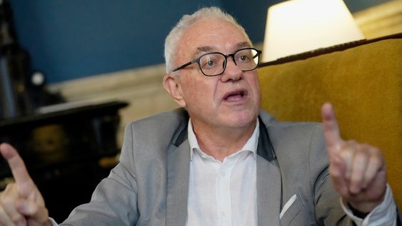 Mario Lubetkin durante una entrevista en el Ministerio de Relaciones Exteriores Mario Lubetkin durante una entrevista en el Ministerio de Relaciones Exteriores