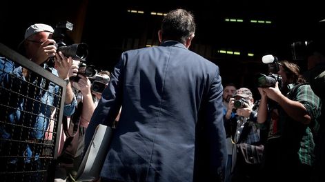 Raúl Sendic entra al Juzgado de Crimen Organizado, citado en octubre de 2017 por su actuación en Ancap. Foto: Ricardo Antúnez / adhocFOTOS