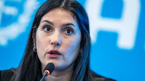 Virginia Cáceres, titular de la ANEP, durante la presentación del Monitor Educativo 2023-2024 de UTU