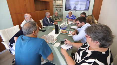 Autoridades del Casmu y el SMU reunidas el lunes 29. Foto: Comunicación Sur