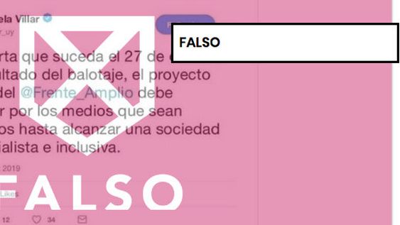 imagen de Es falso que Graciela Villar haya afirmado que el FA debe continuar en el poder “por los medios que sean necesarios”