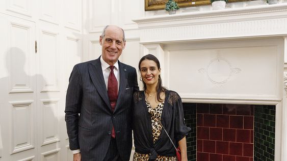 Embajador de Italia Fabrizio Petri y directora del Instituto Italiano deCultura de Montevideo Silvia Merli