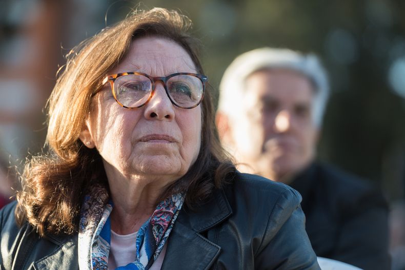 Ana Olivera, durante el acto de aniversario del Partido Comunista del Uruguay.