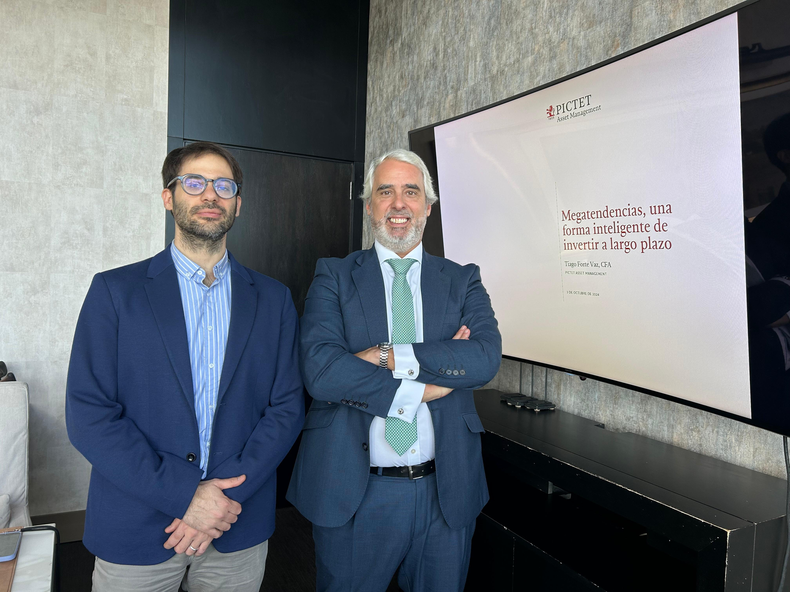 Matías Hoffman, de Sura Investments, y Tiago Forte, de la gestora suiza Pictet