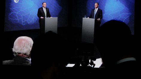 El debate entre los presidenciables Delgado y Orsi