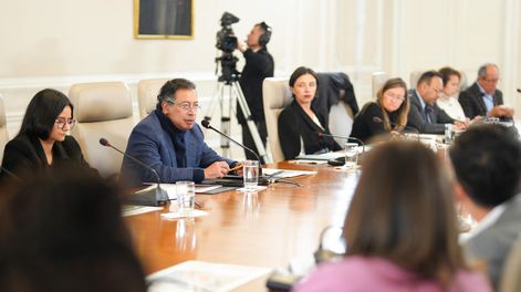 Gustavo Petro durante un consejo de ministros