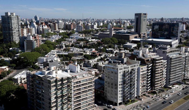 Vista aérea de Montevideo.