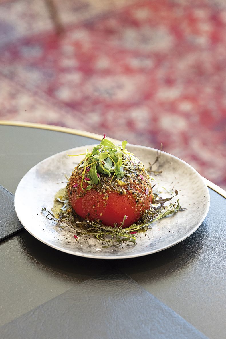 Una de las entradas fue una burrata en tomate