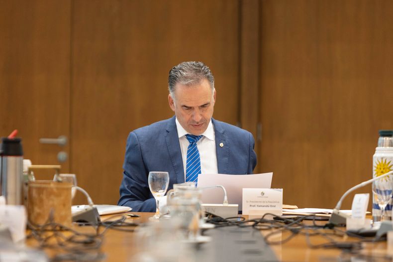 El presidente Yamandú Orsi durante el Consejo de Ministros, el pasado 25 de marzo