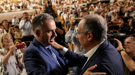 Yamandú Orsi y José Carlos Mahía