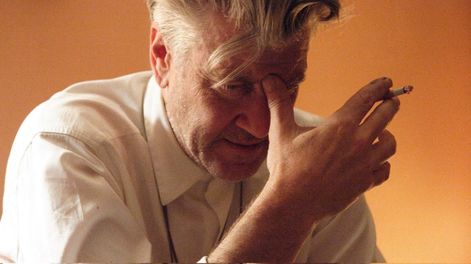 David Lynch mientrs filmaba Imperio, en 2006