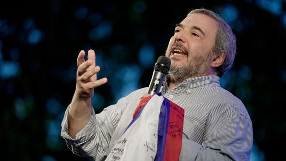 Mario Bergara durante el cierre de su campaña para la intendencia de Montevideo. Mario Bergara durante el cierre de su campaña para la intendencia de Montevideo.