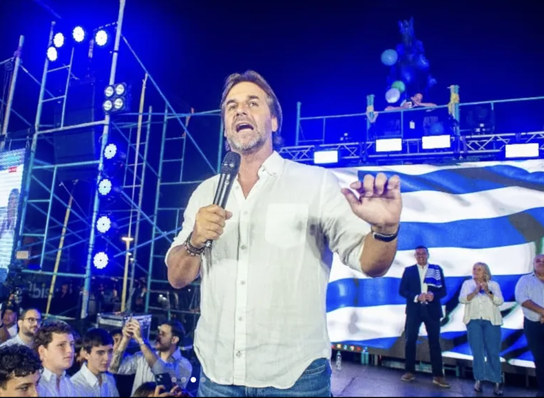 Lacalle Pou participó días atrás del cierre de campaña de Albisu
