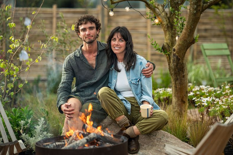 Patricia Wolf con su hijo Daniel en Yuyo Café.