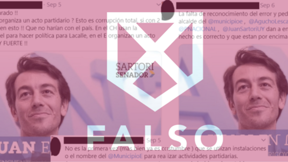 imagen de Es falso que el Municipio E haya organizado una recorrida con Sartori por Malvín Norte imagen de Es falso que el Municipio E haya organizado una recorrida con Sartori por Malvín Norte