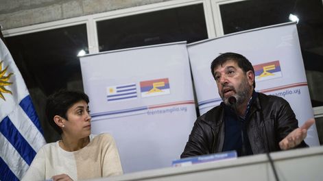 Presidente del Frente Amplio, Fernando Pereira, y su vicepresidenta, Verónica Piñeiro. Foto: Pablo Vignali / adhocFOTOS