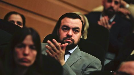 Andrés Capretti durante el acto de lanzamiento del movimiento político Sumar. Foto: Mauricio Zina / adhocFOTOS