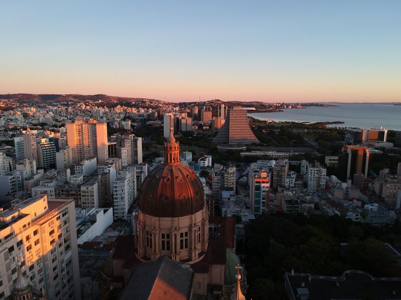 Imagen aérea de Porto Alegre, capital de Río Grande del Sur.&nbsp;
