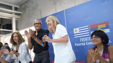 Constanza Moreira, Juan Castillo, Carolina Cosse y Virginia Cardozo en la Huella de Seregni en 2020&nbsp;