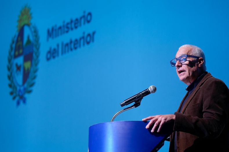 Carlos Negro, ministro del Interior, durante un acto por el programa Pelota al Medio a la Esperanza