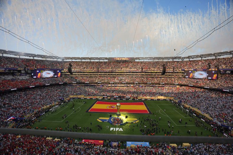Fotografía que muestra la celebración de España este domingo, al ganar la final del Mundial de la FIFA 2026.