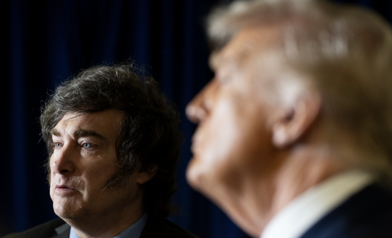 Javier Milei junto al presidente de Estados Unidos, Donald Trump.