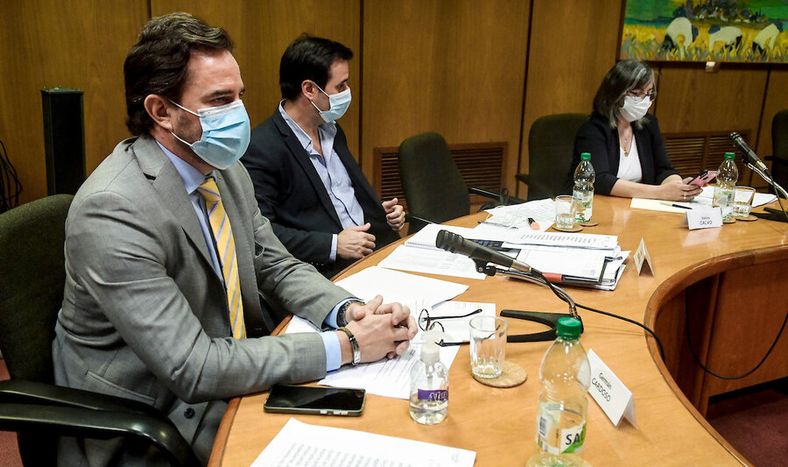 Germán Cardoso durante la sesión de Comisión Investigadora sobre Ministerio de Turismo en Montevideo. Foto: Javier Calvelo / adhocFOTOS