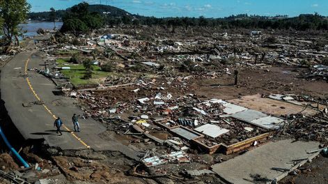 Cruzeiro do Sul, una de las zonas afectadas por las inundaciones en el sur de Brasil. Foto: AFP