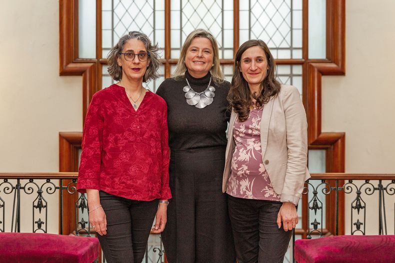 Coordinadora de Crandon Gastronómico Adriana Mato, directora ejecutiva de Sembrando Andrea Bellolio y Leticia Ciuffo, de Crandon Gastronómico