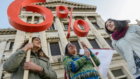 Una movilización en reclamo por un presupuesto del 6% del PIB para la educación, en 2015