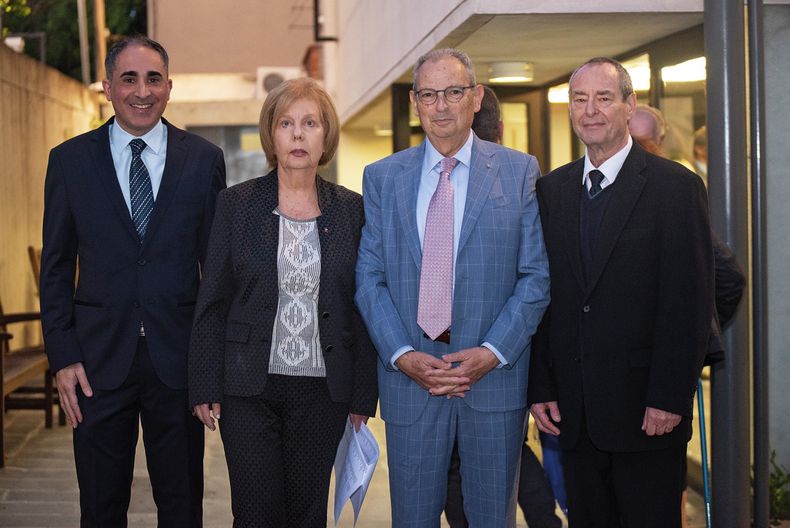 Andrés Yusupoff, Ana Wilenski, Franklin Rosenfeld y Bernardo Ejgenberg, de B’nai B’rith Uruguay