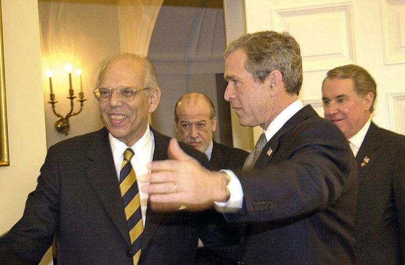 Los presidentes Jorge Batlle y George W. Bush, en la Casa Blanca. Foto: Presidencia