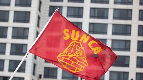 Bandera del Sunca durante una movilización en 2023.