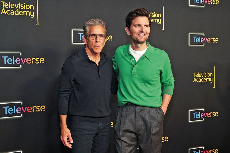 El productor ejecutivo y director de Severance, Ben Stiller, y el actor y productor ejecutivo Adam Scott.