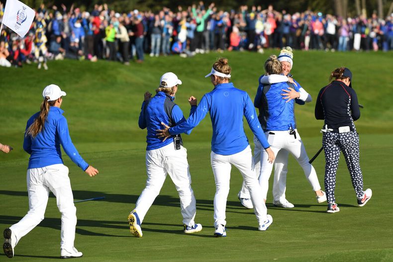 imagen de En un dramático final, el equipo de Europa se impuso por  apenas un punto al de Estados Unidos en la Solheim Cup