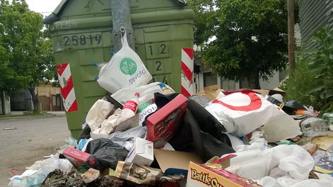 Contenedores de basura en Montevideo