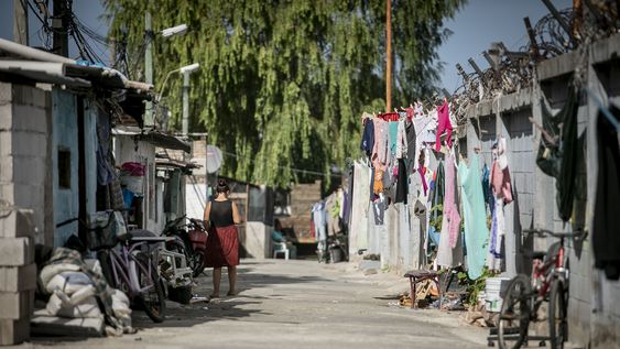 Un barrio pobre en Montevideo.