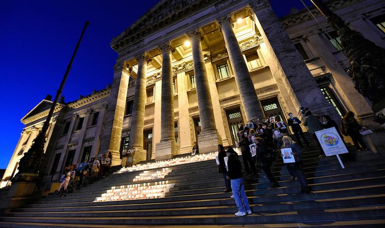 Una manifestacion de victimas de la inseguridad frente al Palacio Legislativo, en 2015