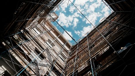 Recuperación de los esgrafiados en el Palacio Legislativo.&nbsp;