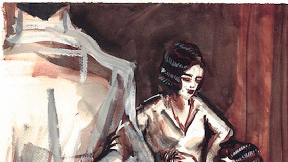 Ilustración de Jorge Faruelo para la portada de Crímenes