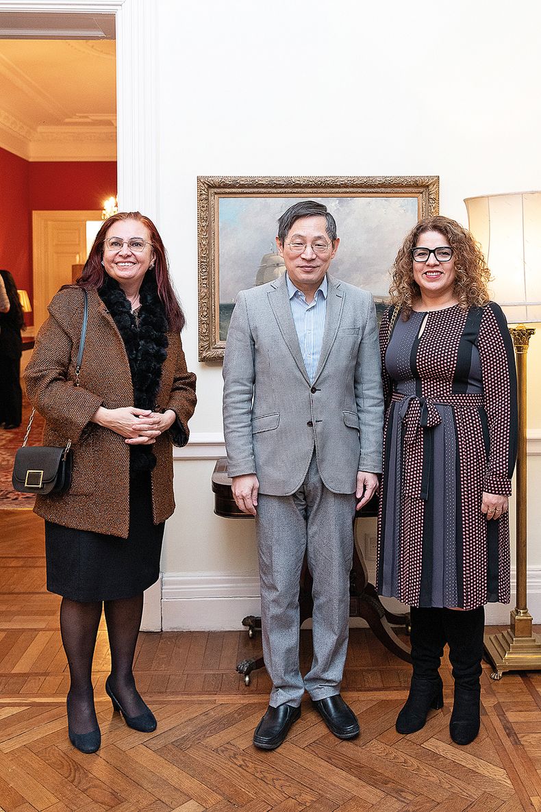 Embajadora de Egipto Hala Elbishlawy, embajador de China Huang Yazhong y&nbsp;representante de OEA Claudia Barrientos